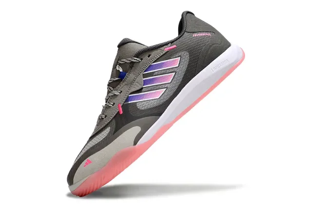 أديداس أحذية رياضية رمادية وردية Low-Top شبكية وصناعية 3