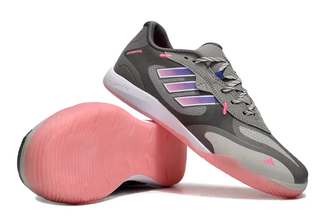 أديداس أحذية رياضية رمادية وردية Low-Top شبكية وصناعية 4