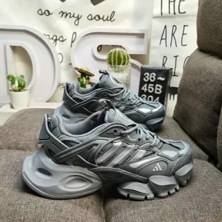 Adidas Gray Sole Layered Mesh And Synthetic Upper Chunky Sneakers