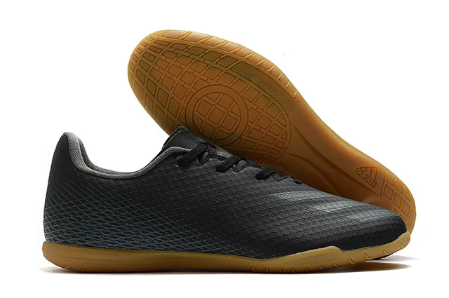 Adidas أحذية كرة قدم داخلية أخضر بنفسجي وجهة نسيجية منخفضة القطع رباط غير متماثل 12