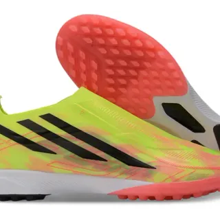 Adidas Hyperfast Amarelo Vermelho Sem Lacinhos Upper Ajuste a Meia Impressão Gradient Neón Turf Sapatos de Futebol