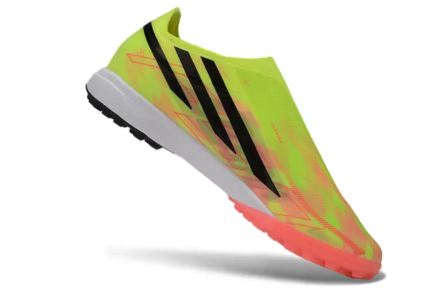 Adidas Hyperfast Amarelo Vermelho Sem Lacinhos Upper Ajuste a Meia Impressão Gradient Neón Turf Sapatos de Futebol 2