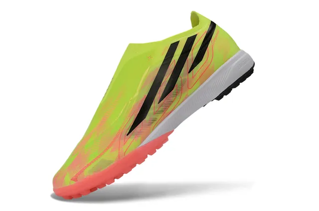 Adidas Hyperfast Amarelo Vermelho Sem Lacinhos Upper Ajuste a Meia Impressão Gradient Neón Turf Sapatos de Futebol 3