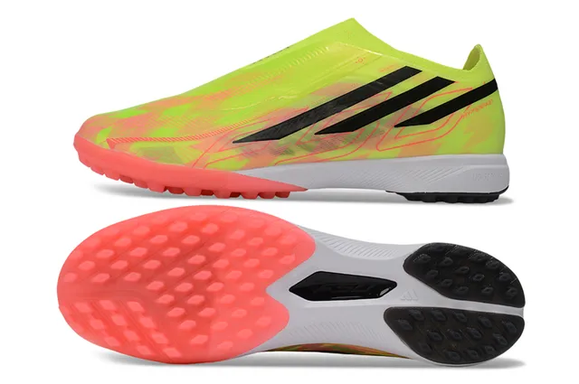 Adidas Hyperfast Amarelo Vermelho Sem Lacinhos Upper Ajuste a Meia Impressão Gradient Neón Turf Sapatos de Futebol 6