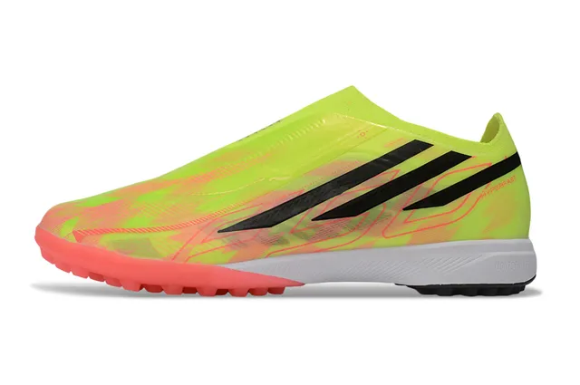 Adidas Hyperfast Amarelo Vermelho Sem Lacinhos Upper Ajuste a Meia Impressão Gradient Neón Turf Sapatos de Futebol 7