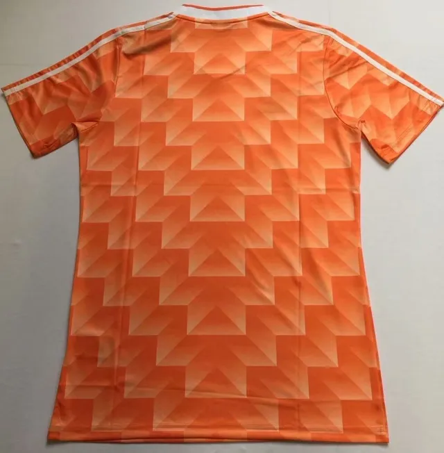 Adidas Netherlands 1988 Euro Orange Patrón geométrico de diamante Jersey 3
