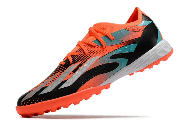 Adidas أحذية كرة القدم للعشب الاصطناعي برتقالي أسود upper منخفض القطع من نسيج شبكي نظام الرباط غير متماثل 15