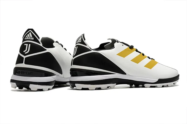 Adidas Zapatillas de fútbol para césped artificial de color naranja y negro con upper de sintético, cordones asimétricos y corte bajo 5