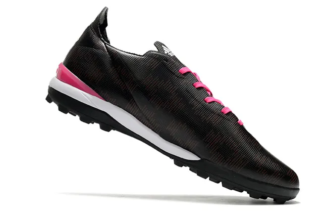 Adidas Zapatillas de fútbol para césped artificial de color naranja y negro con upper de sintético, cordones asimétricos y corte bajo 9
