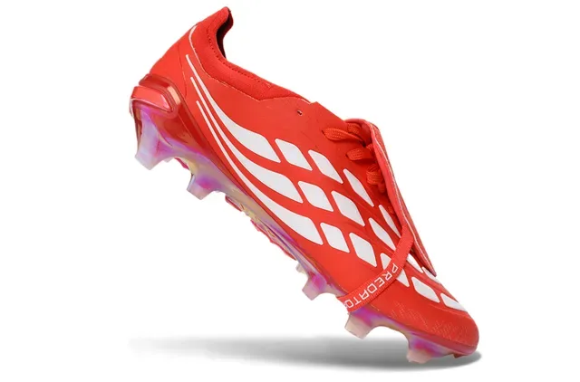 Adidas Predator Accuracy Sapatos de Futebol Vermelho Prata Iridescente Campo Firme 2