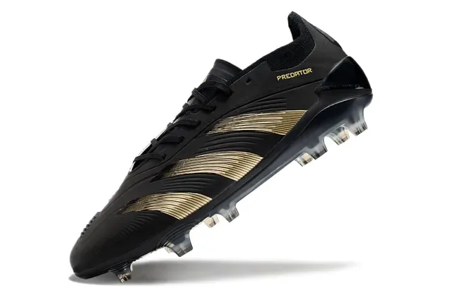 Adidas Predator Noir et Or pour terrain ferme Chaussures de football 3