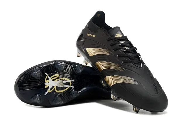 Adidas Predator Noir et Or pour terrain ferme Chaussures de football 4