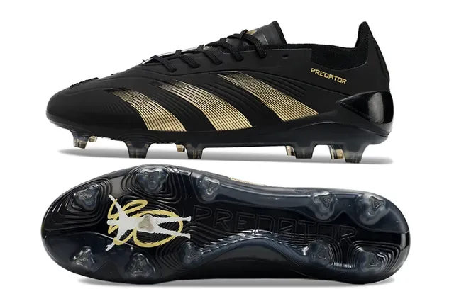 Adidas Predator Noir et Or pour terrain ferme Chaussures de football 6