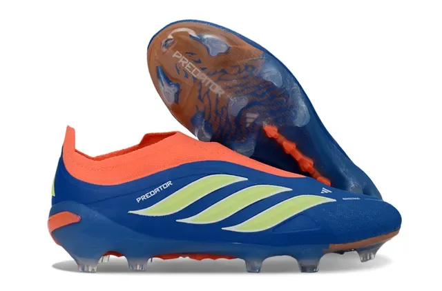 Adidas Predator Chaussures de Football Noir Vert Sans Lacets Upper Ajustement Chaussette Superposition Rayures Néon Firm-Ground 3