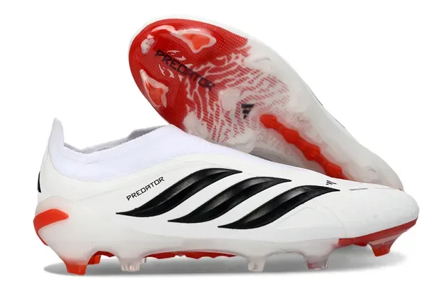 Adidas Predator Chaussures de Football Noir Vert Sans Lacets Upper Ajustement Chaussette Superposition Rayures Néon Firm-Ground 4