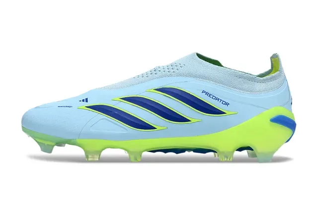 Adidas Predator Chaussures de Football Noir Vert Sans Lacets Upper Ajustement Chaussette Superposition Rayures Néon Firm-Ground 8