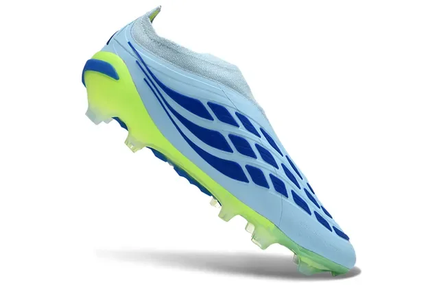 Adidas Predator Chaussures de Football Noir Vert Sans Lacets Upper Ajustement Chaussette Superposition Rayures Néon Firm-Ground 10