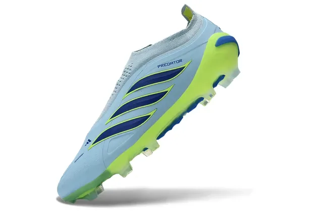 Adidas Predator Chaussures de Football Noir Vert Sans Lacets Upper Ajustement Chaussette Superposition Rayures Néon Firm-Ground 11