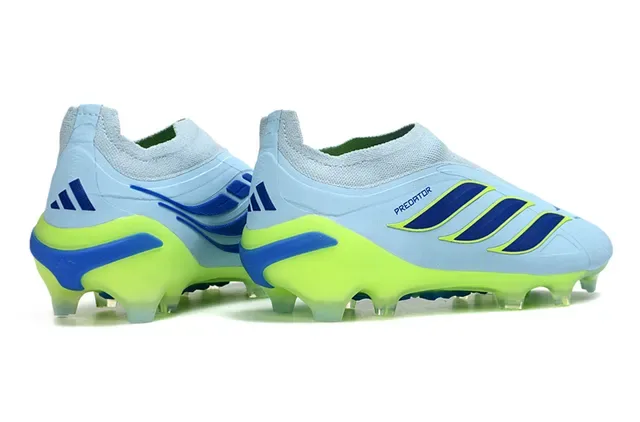Adidas Predator Chaussures de Football Noir Vert Sans Lacets Upper Ajustement Chaussette Superposition Rayures Néon Firm-Ground 14