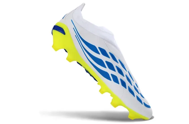 Adidas Predator Chaussures de Football Noir Vert Sans Lacets Upper Ajustement Chaussette Superposition Rayures Néon Firm-Ground 20