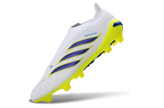 Adidas Predator Chaussures de Football Noir Vert Sans Lacets Upper Ajustement Chaussette Superposition Rayures Néon Firm-Ground 21