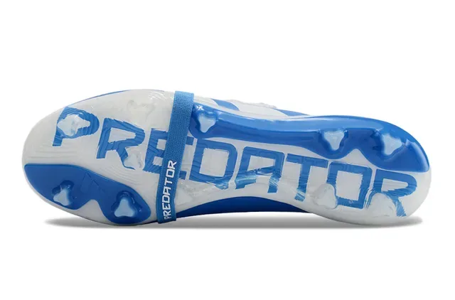 Adidas Predator Chaussures de football bleu blanc basses coupe empieñadura synthétique superposition trois bandes terrain ferme 15