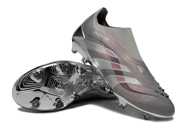 Adidas Predator Metallic Silver Rose-Gold أرض صلبة أحذية كرة القدم 4