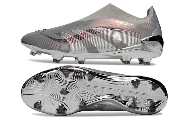 Adidas Predator Metallic Silver Rose-Gold أرض صلبة أحذية كرة القدم 6