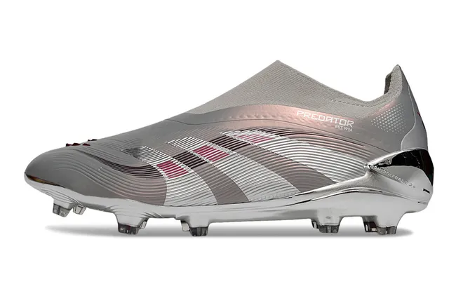 Adidas Predator Metallic Silver Rose-Gold أرض صلبة أحذية كرة القدم 7