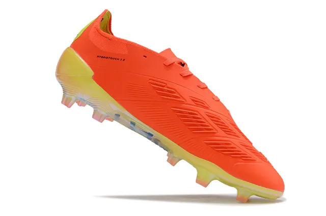 Adidas Predator Orange Noir Bas-Coupé Bottes de Football Clous Moldés Terrain Firme Chaussures de Football 2