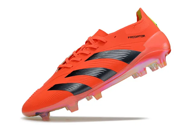 Adidas Predator Orange Noir Bas-Coupé Bottes de Football Clous Moldés Terrain Firme Chaussures de Football 3