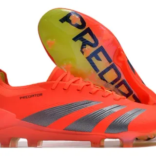 Adidas Predator Orange Gray chaussures de football basses tige synthétique trois bandes superposées terrain ferme