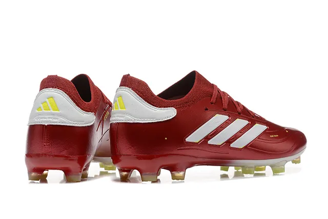 Adidas Predator Rouge Blanc Métallique Synthétique Upper Trois Rayures Marque Firm-Ground Chaussures de Football 2