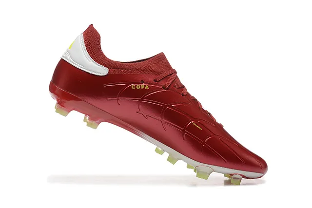 Adidas Predator Rouge Blanc Métallique Synthétique Upper Trois Rayures Marque Firm-Ground Chaussures de Football 4