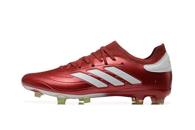Adidas Predator Rouge Blanc Métallique Synthétique Upper Trois Rayures Marque Firm-Ground Chaussures de Football 10