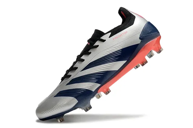 Adidas Predator Silver Navy Red Firm-Ground फुटबॉल जूते 3