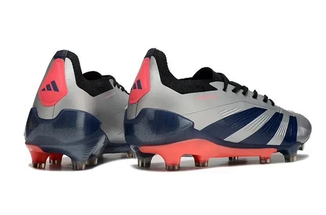 Adidas Predator Silver Navy Red Firm-Ground फुटबॉल जूते 5