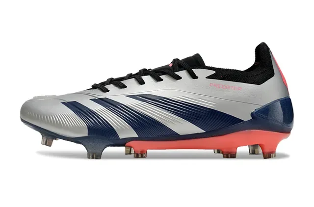 Adidas Predator Silver Navy Red Firm-Ground फुटबॉल जूते 7