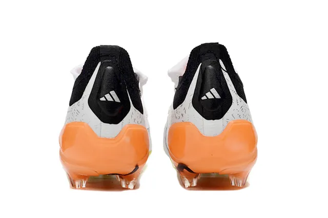 Adidas Predator Blanco Naranja Recubrimiento Geométrico Gradiente Neón Suela Suelo Firme Zapatos de Fútbol 4