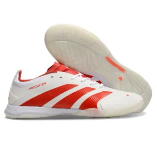Adidas Predator Blanco Rojo Corte Bajo Superior Sintético Zapatos de Fútbol Indoor