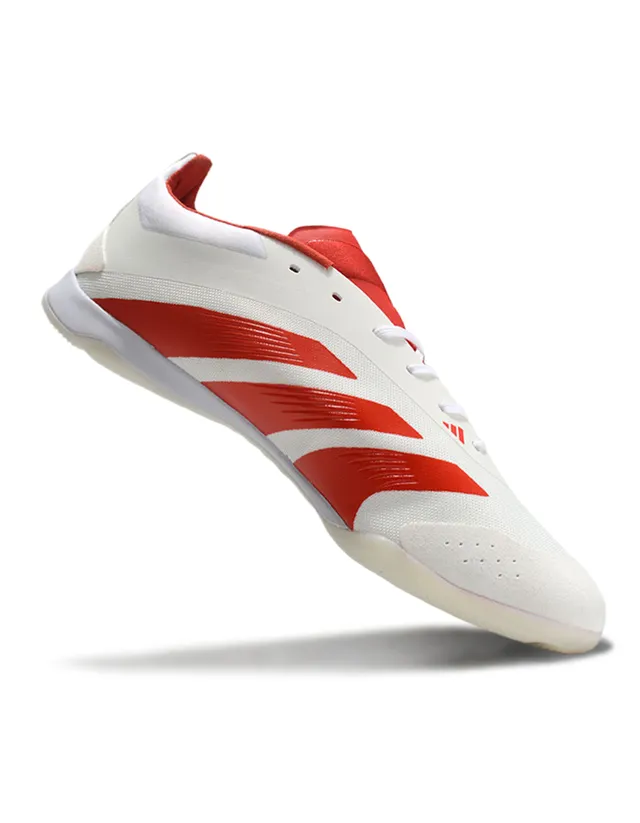 Adidas Predator Blanco Rojo Corte Bajo Superior Sintético Zapatos de Fútbol Indoor 6