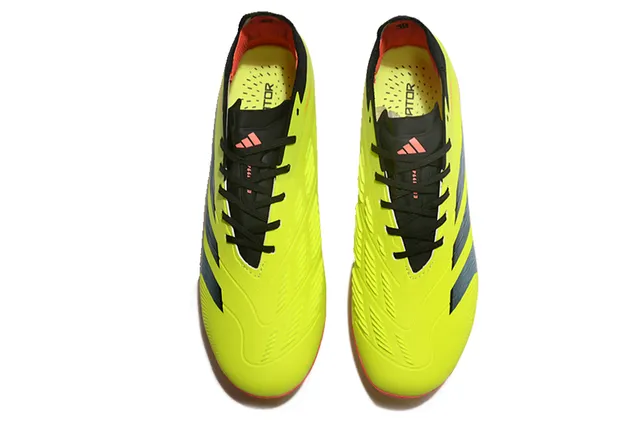 Adidas Predator Jaune Noir Low-Cut Synthetic Upper Texture Ribbelée de l'Avant-Pied Terrain Ferme Chaussures de Football 2