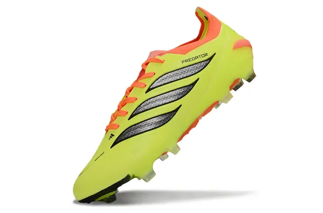 Adidas Predator Amarillo Naranja Neón Upper Accent Laces y Collar Firm-Ground Zapatos de Fútbol 3