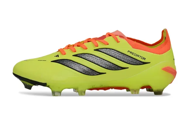 Adidas Predator Amarillo Naranja Neón Upper Accent Laces y Collar Firm-Ground Zapatos de Fútbol 7