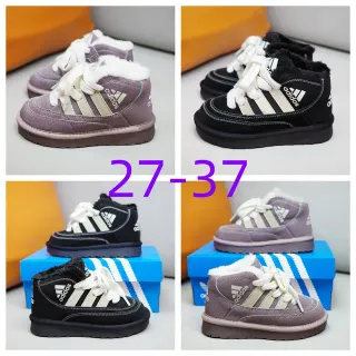 Adidas Purple Beige High-Top Plush-Lined Snow Boots