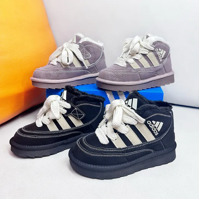 Adidas أحذية الثلج عالية الارتفاع بنفسجي وبيج مبطنة 3