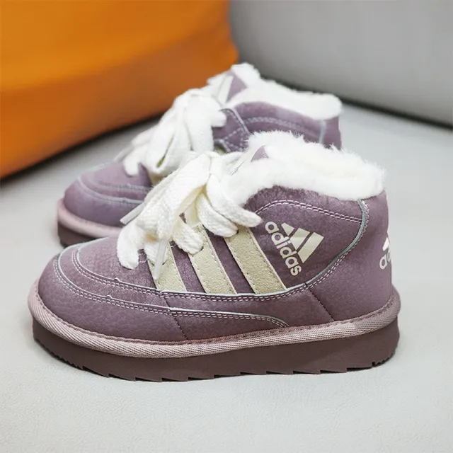 Adidas أحذية الثلج عالية الارتفاع بنفسجي وبيج مبطنة 15