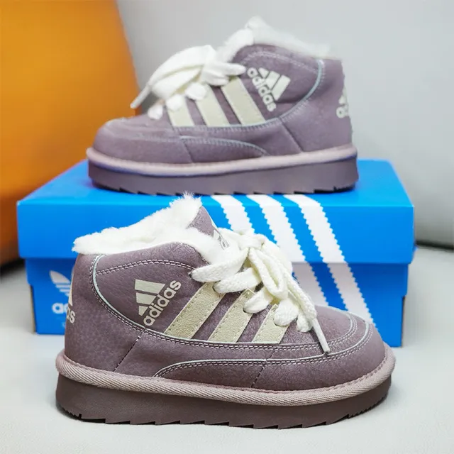 Adidas أحذية الثلج عالية الارتفاع بنفسجي وبيج مبطنة 18