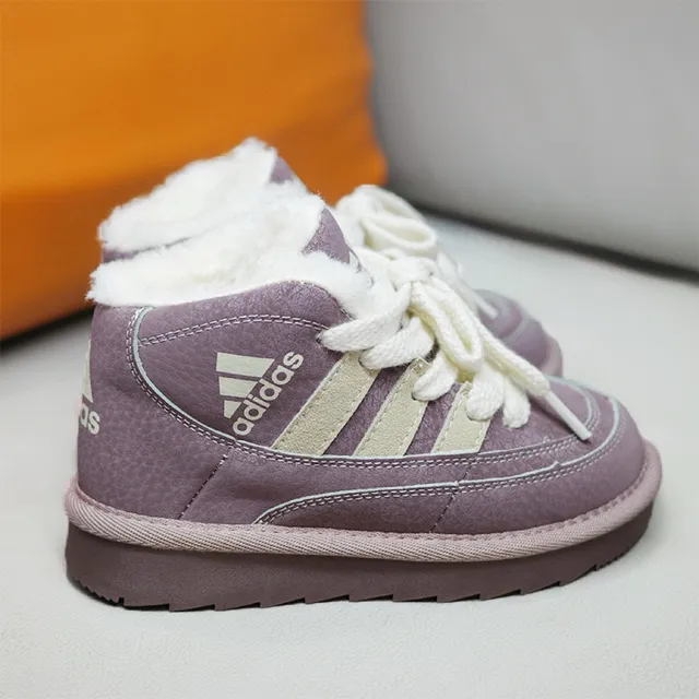 Adidas أحذية الثلج عالية الارتفاع بنفسجي وبيج مبطنة 20