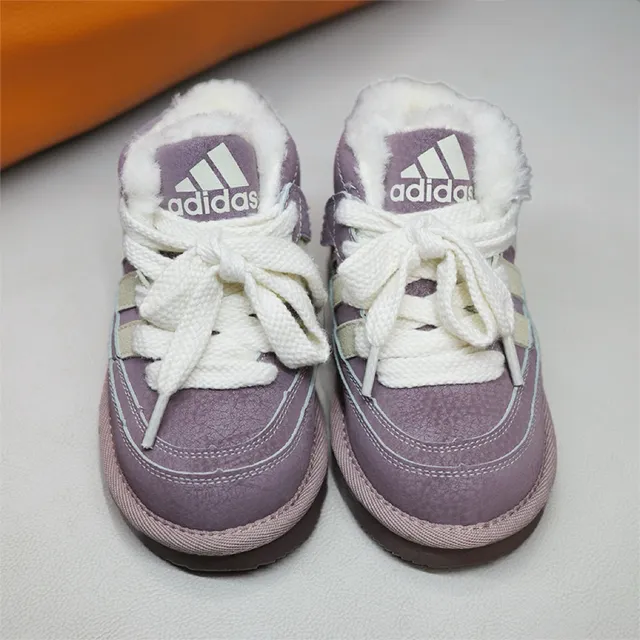 Adidas أحذية الثلج عالية الارتفاع بنفسجي وبيج مبطنة 21